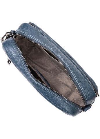 Интересная женская сумка кросс-боди из натуральной кожи синяя 22297 Vintage (329197987)