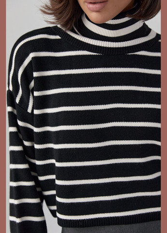 Укороченный свитер в полоску oversize 12018 Lurex (280910655)