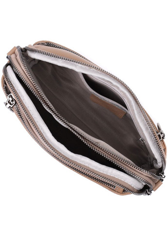 Женская стильная сумка из натуральной кожи 22599 Бежевая. Vintage (329149104)