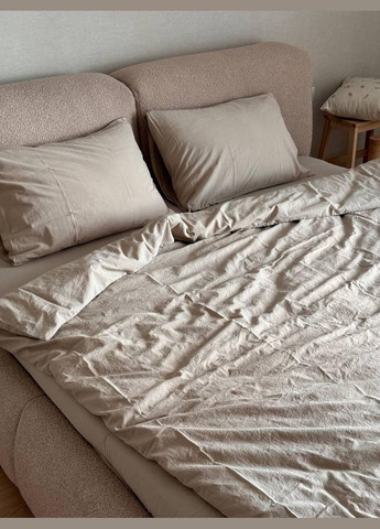 Комплект постільної білизни Євро 200х220 наволочка 50х70 2шт Капучино (П4К-al-sikel-var-007) No Brand (342097417)