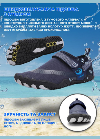 Аквашузы (Размер 35) кроксы тапочки для моря, Стопа 21.7см.-22.3см. Унисекс обувь Коралки Crocs Style Темно синие VelaSport (276536348)