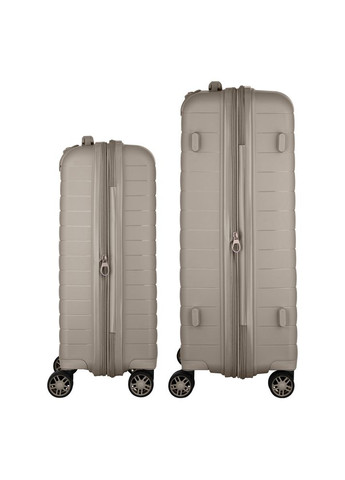 Набір валіз, Aero, поліпропілен, (M+S), TSA, 4 колеса, EXP, сіро-коричневий 2E (364873914)