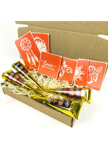Набір хни з трафаретами для біо-тату №1 henna-set-01 No Brand (365638319)
