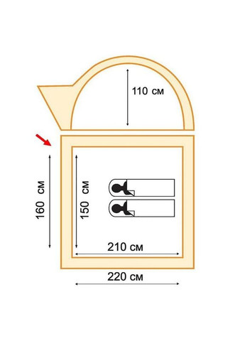 Палатка двухместная Wonder 2 песочная (UTLT-005-sand) Tramp Lite (322207290)