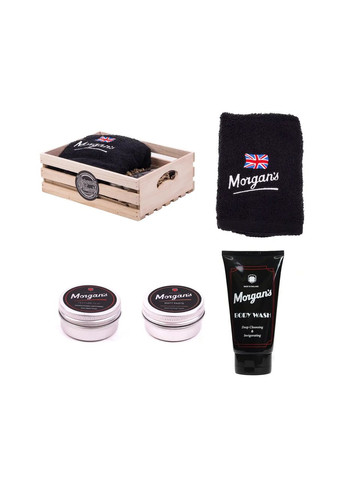 Подарунковий набір рушник, стайлінг та гель для душу Wooden Wash Slatted Box Morgan's (372984388)