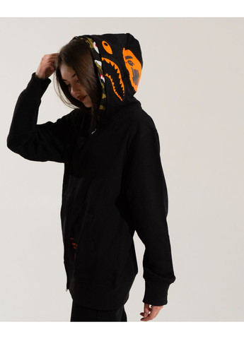 Толстовка чорна Bape A Bathing Ape Shark Black Full Zip Hoodie Mens (356677826)