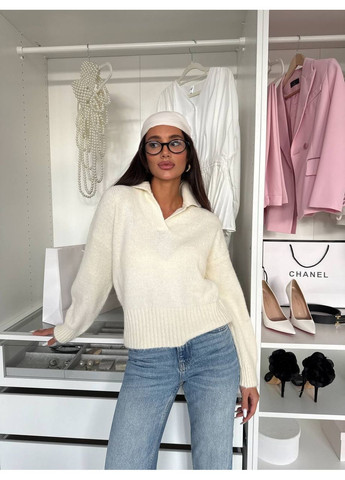 Молочный свитер поло Україна