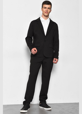 Черный демисезонный костюм классический мужской черного цвета брючный Let's Shop