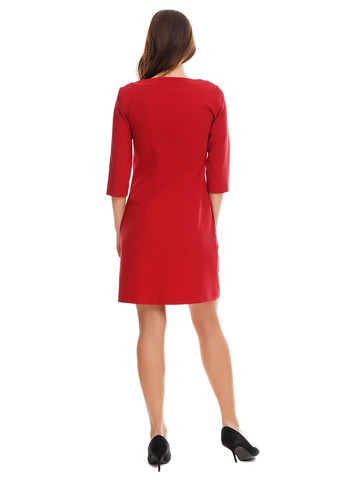 Бордовое повседневный платье короткое с карманами (ll95820258) LadyLike
