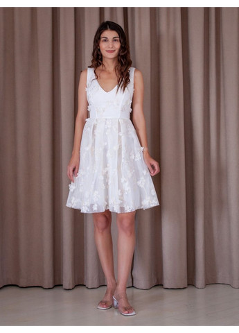 Білий коктейльна плаття а-силует ODDI з абстрактним візерунком