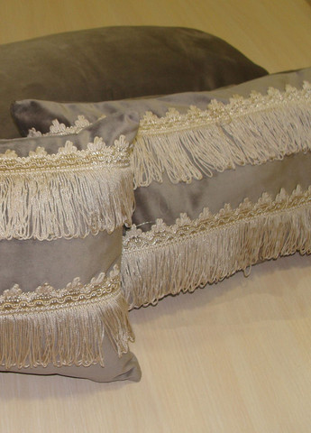 Комплект декоративных подушек Hand Made бархат 60х30см 1шт 48х25см 2шт серые 3шт (п_0375) Firanka HandMade (311281316)