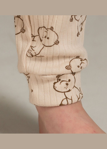 Бежевая всесезон пижама детская 24/д595-04 белая лонгслив + брюки Malta