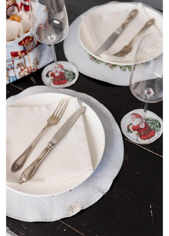 Новогодний набор салфеток под чашку Carousel 11 см Разноцветный 4 шт Прованс (372806265)