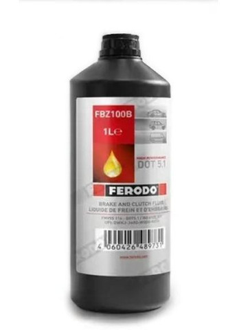 Жидкость тормозная DOT 5.1 1л DOT5.1 1L (6 X 1L) ТОЧКА КИПЕНИЯ 271°C (FE FBZ100B) Ferodo (362607191)