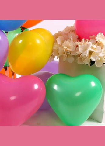 Кульки серця латексні 10 штук 12 дюймів різнобарвний Jannet кулька (336904406)