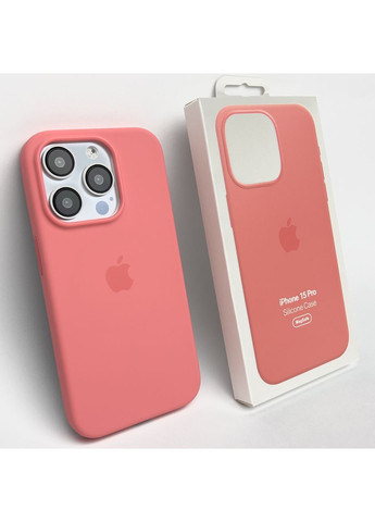 Чехол на 15 PRO Silicone Case Magsafe Full open camera магнитный для айфона 15 О Coral Guava No Brand (369137389)