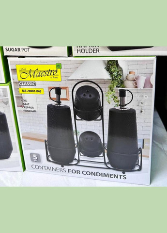 Керамический набор для специй и бутылочки для масла MR-20002-04S настольный набор баночок Maestro (297330943)
