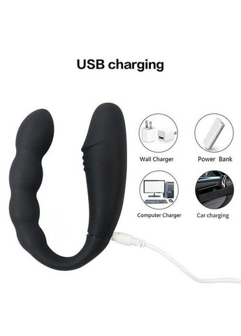 Двойной анально-вагинальный вибратор Magic Helios Remote из ДК - Черный - Вибраторы No Brand (366891899)