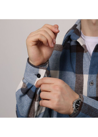 Синяя повседневный рубашка Pobedov