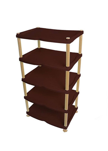 Пластикова коричнево-бежева етажерка для взуття 5 ярусів Ефе-пластік Efe Plastics (303210817)