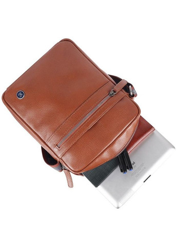 Сумка планшет через плечо мужская из натуральной кожи для телефона и для документов маленькая Рыжий 38112 Brampton London (361660313)