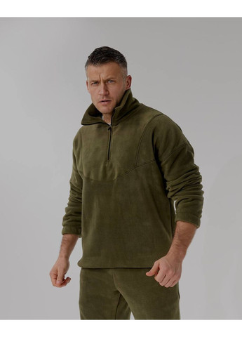 Оливковий (хакі) демісезонний костюм 066 двійка лосини та туніка двонитка+екошкіра Україна