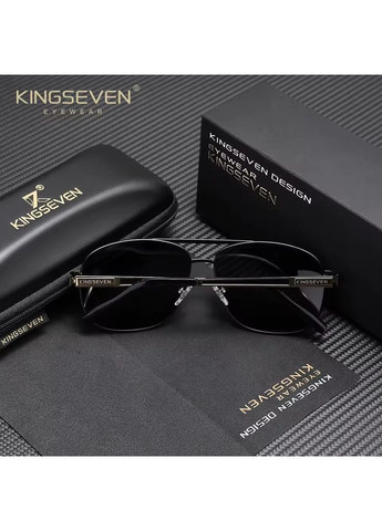 Чоловічі поляризаційні сонцезахисні окуляри N738 Gold Green KINGSEVEN (359397232)