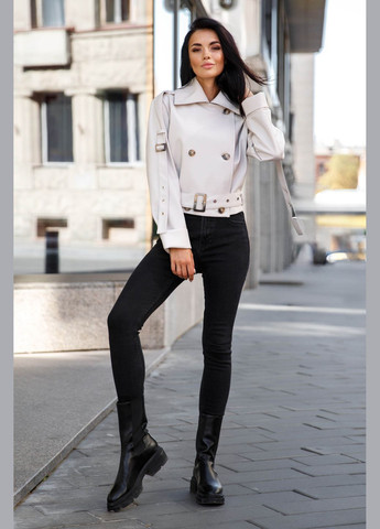 Біла демісезонна демісезонна жіноча куртка косуха Liton