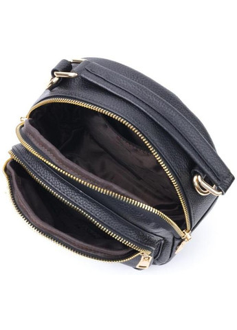 Сумка крос-боді через плече для телефону та документів жіноча з натуральної шкіри маленька Чорний 37139 Vintage (353690065)