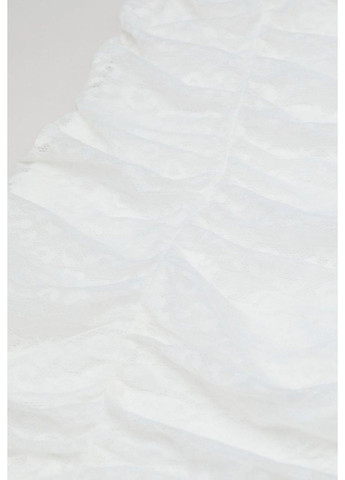 Белое повседневный женское приталенное платье с рюшами н&м (57056) s белое H&M