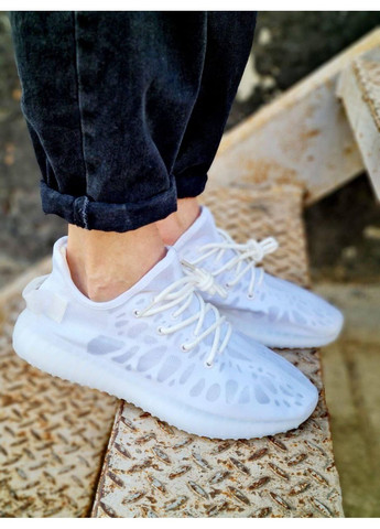 КРОСІВКИ ЖІНОЧІ ADIDAS YEEZY BOOST 350 MONO WHITE V2 АДІДАС ІЗІ БУСТ No Brand білі демісезони (368869351)