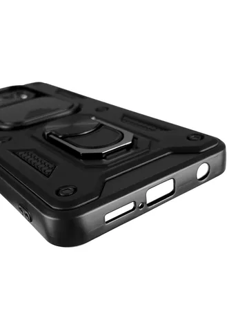 Чехол для Poco X3 NFC бронированный с кольцом со шторкой на сяоми поко х3 нфс чёрный rg1 Xiaomi (366022370)
