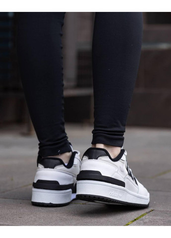 Білі кросівки чоловічі adidas forum low white black v3 адідас форум білі демісезон No Brand
