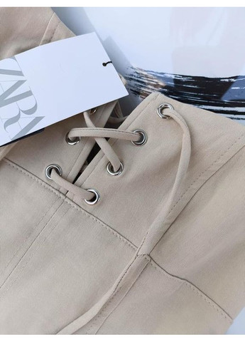 Бежева сукня футляр в корсетному стилі Zara