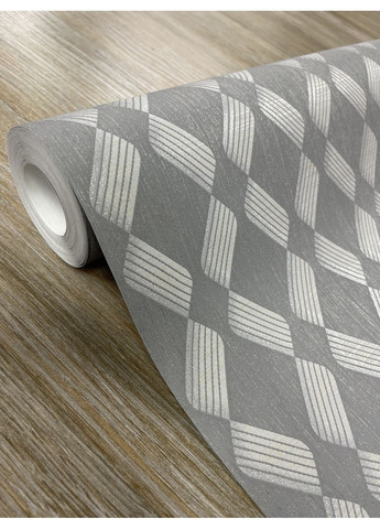 Метровые обои виниловые серые на флизелиновой основе для кухни, спальни 33605, рулон 10 м MARBURG (371775921)