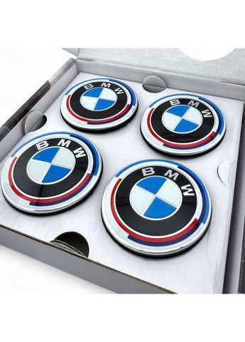 Фіксовані ковпачки в диски БМВ 68 мм Ювілейні 1 штука BMW (354698437)