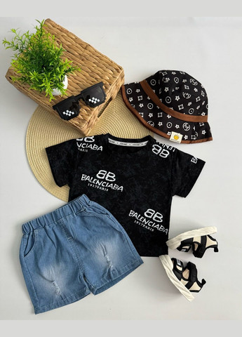 Комбінований демісезонний костюм для хлопчика на літо чорний верх 10869 No Brand