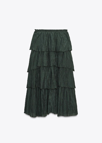 Темно-зеленая однотонная юбка Zara