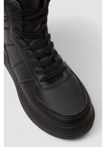 Чорні кеди жіночі на хутрі, колір чорний, 248rk07 Ager