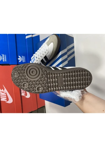 Білі кросівки чоловічі adidas samba og white black адідас самба білі демісезон No Brand
