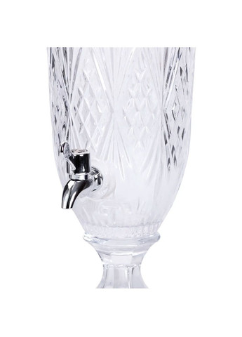 Лимонадница на ножке стеклянная 2л с серебристым краном Yiwu (369623663)