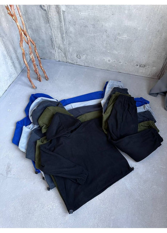 Синий демисезонный костюм базовый детский унисекс,двусторонний флис,не кшлатиться,не линяет,кофта с капюшоном и брюки Україна