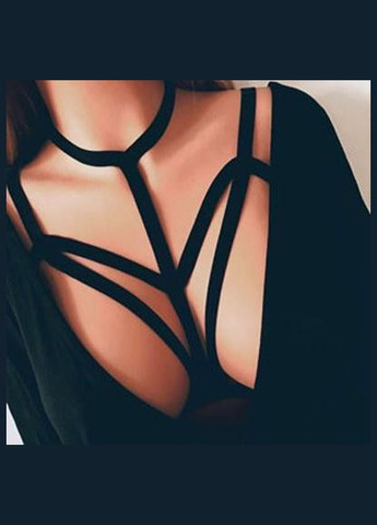 Бюстгалтер Bondage de Colette бондаж грудей чорний плетіння на груди під сорочку No Brand (303891126)