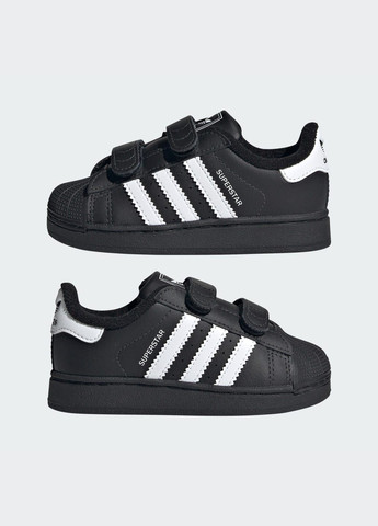 Чорні всесезонні кросівки superstar ii comfort closure kids adidas