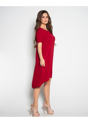 Бордовое повседневный платье 10497 4xl бордовый ISSA PLUS