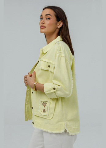 Жовта демісезонна куртка джинсова жіноча Lora