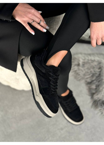 Комфортные женские кроссовки No Brand чёрные зима (369094769)