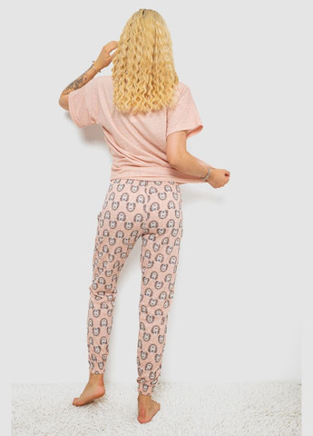 Пудровая пижама женская с принтом LINDROS 243R15468