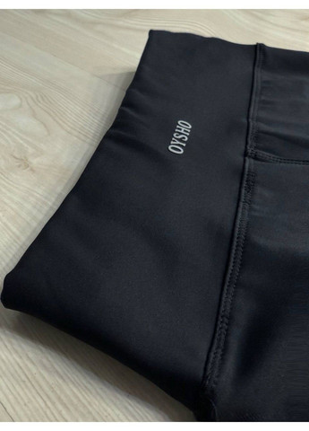 Черные зимние лосины женские 122 утепленные дайвинг с начесом черные Oysho