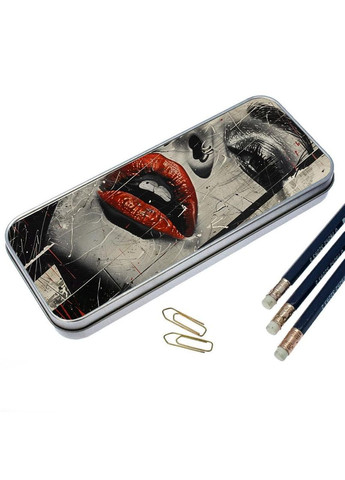 Органайзер для канцелярського приладдя металевий,кейс для дрібниць лице 7*18 см Silver No Brand (309152107)